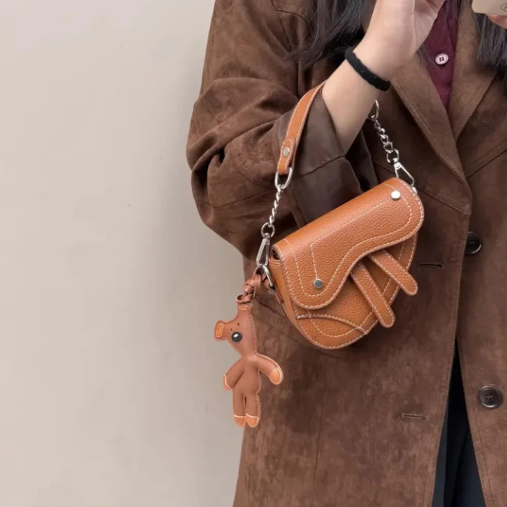 Teddy Bear Shaped Faux Leather Keychain Bag Charm 🧸 - Picture 7 of 10